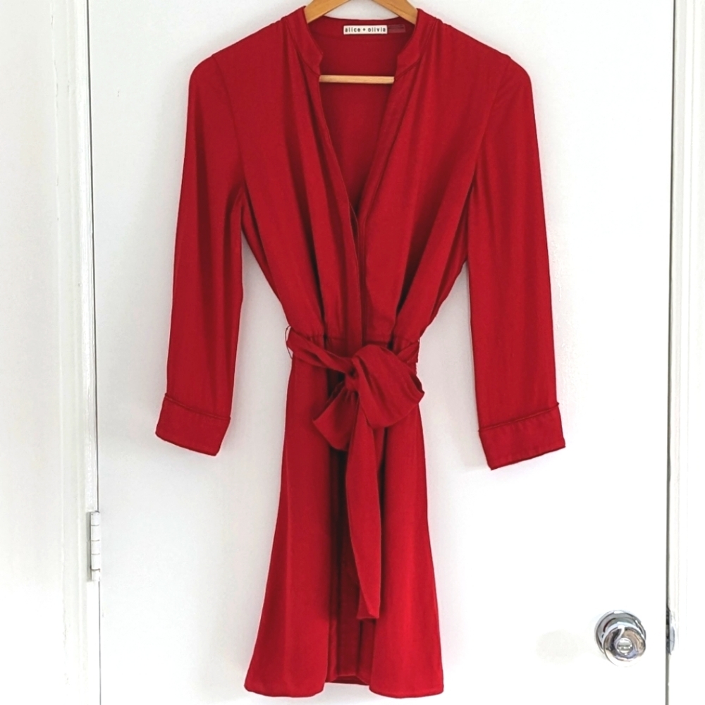 Alice + Olivia Red Wrap Dress Sz 4